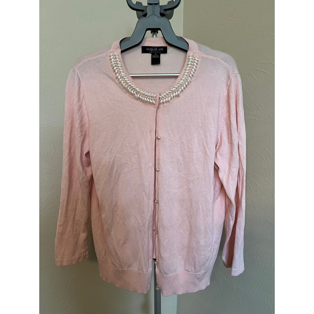 August Silk Modal Blend Cardigan Size XL FLAW